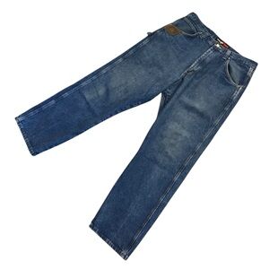 Y2K Wrangler Riggs Blue Utility Carpenter Jeans Size 36x32